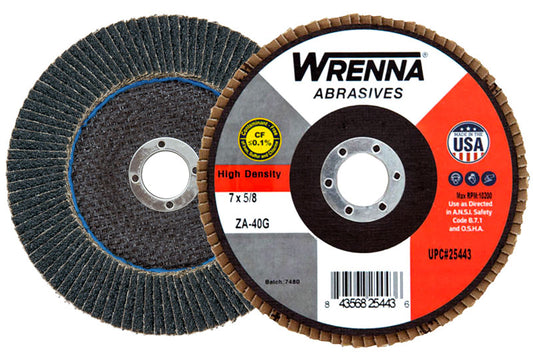 Wrenna Abrasives® 7" X 5/8 High Density Flap Disc Type 29