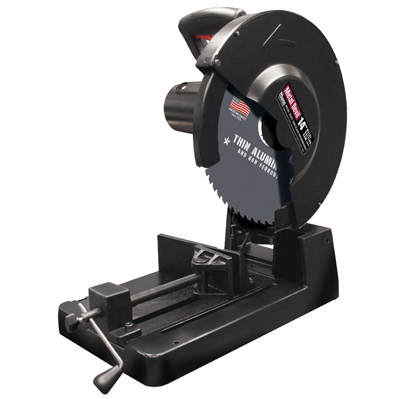 MORSE Chop Saw: 14 in Blade Dia., 1,300 RPM Max. Blade Speed, 5 1/8 in Round Cut Capacity @ 0 Deg.
