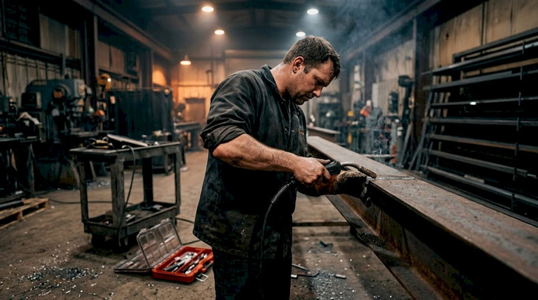 Professional welder working in factory environment