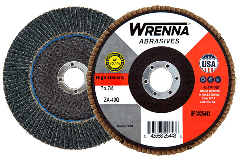Wrenna Abrasives® 7" X 7/8" High Density Flap Disc Type 29