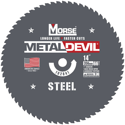 Morse® 14" 90 Teeth Metal Devil Carbide Tipped Circular Saw Blade (For Stainless Steel Cutting)