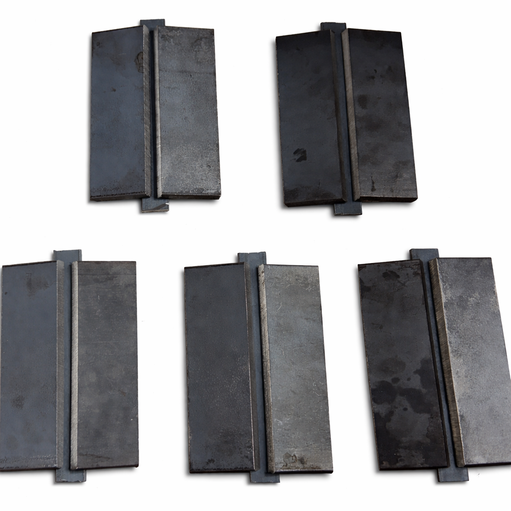 3/8" Welder Certification Test Plates - 10 Plate MEGA Kit - for AWS D-1.1 Limited-Thickness Qualification Test Practice. Includes (5) 1/4" x 1" x 8" Backing Strips.