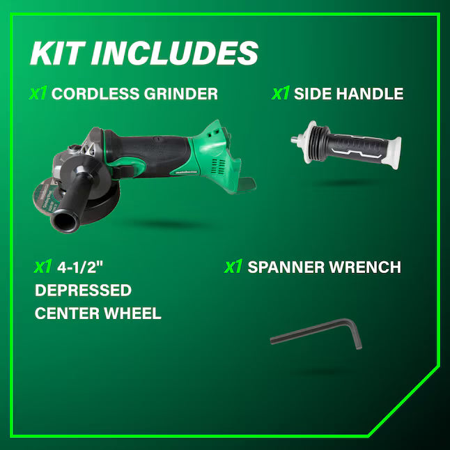 Metabo HPT 4.5-in 18-volt 18 Sliding Switch Cordless Angle grinder