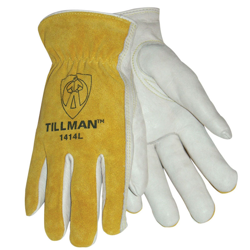 Tillman® Pearl And Bourbon Split Grain-Top Grain Cowhide Unlined Drivers Gloves