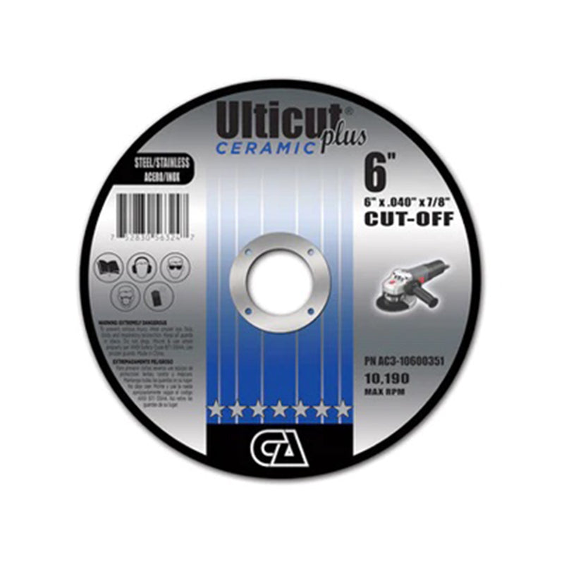 ULTICUT CERAMIC 6" x 0.040 x 7/8 CUT-OFF WHEEL