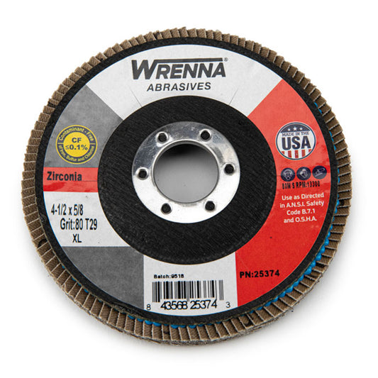 Wrenna Abrasives® 4-1/2" X 5/8 Flap Disc Type 29