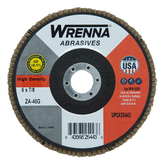 Wrenna Abrasives® 6" X 7/8 Flap Disc Type 29